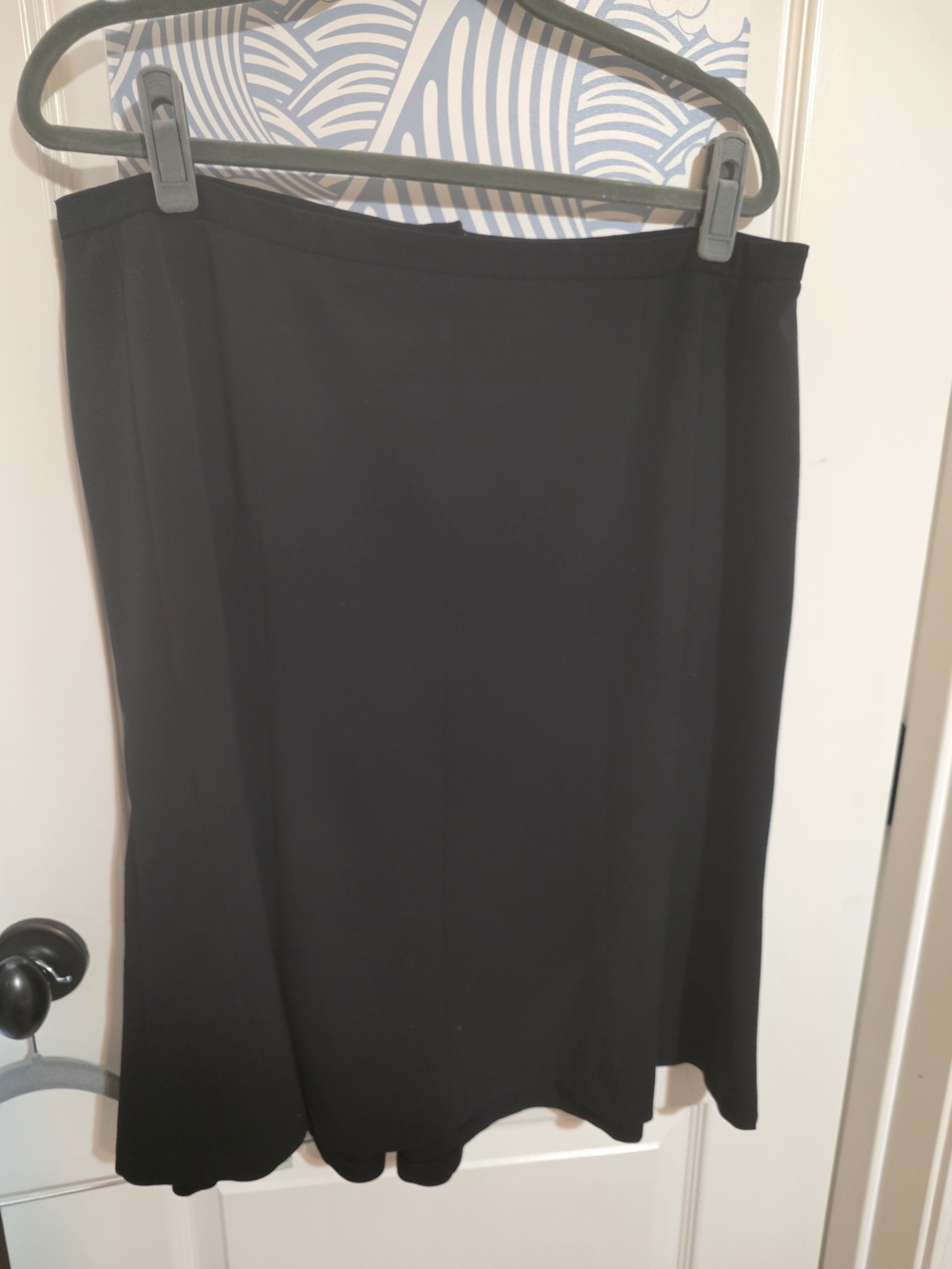 Lane Bryant Black Midi Skirt - Sleek Straight Silhouette with Ruffled edge